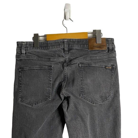 Volcom Men's Gray Vorta Slim Straight Denim Jeans - Picture 7 of 9